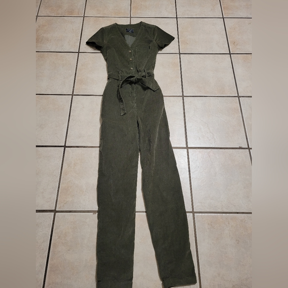 Abercrombie & Fitch Forest Green Corduroy Jumpsuit